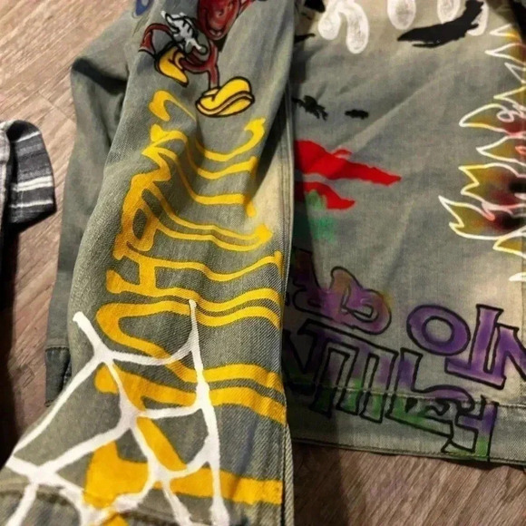 Anchor Blue Painted Denim Jacket By Lifted Anchor - Men Size: XL - Picture 13 of 14